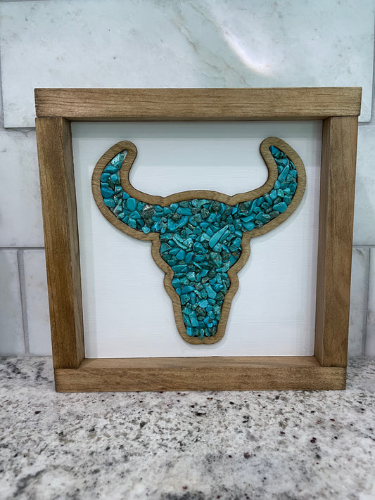 Turquoise Bull Head sign