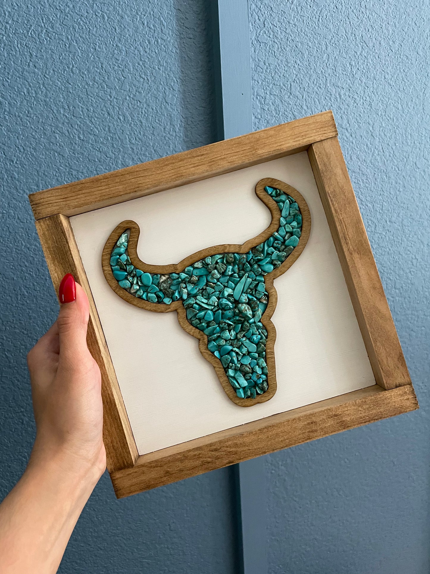 Turquoise Bull Head sign