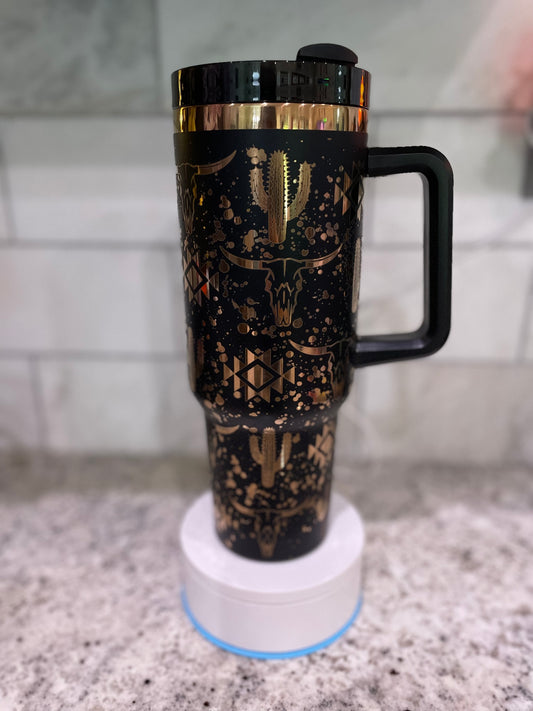 Western Theme Engraved Tumbler