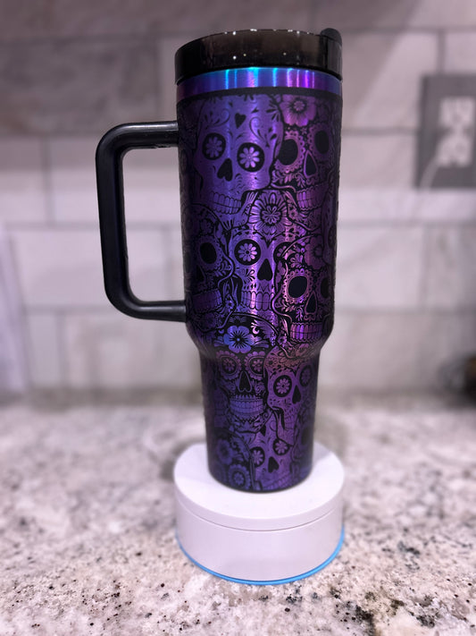 Sugar Skull Engraved Tumbler