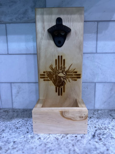 Elk with Zia Engraved Bottle Opener