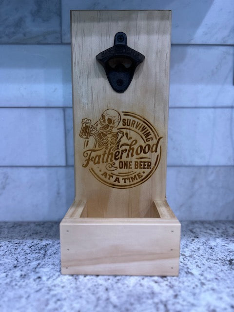 Surviving Fatherhood Engraved Bottle Opener