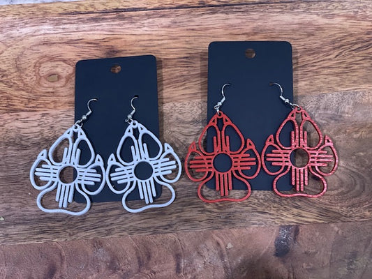 Lobo Paw Print with Zia Earrings