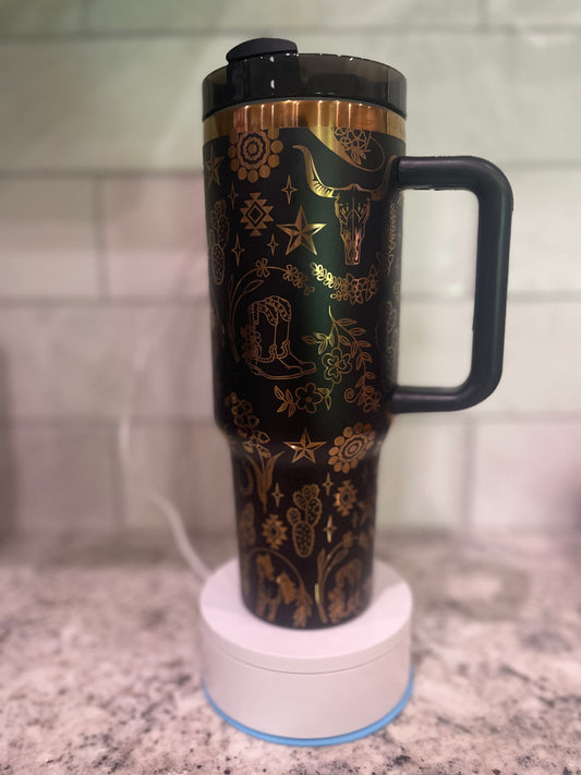 Boho Western Engraved Tumbler
