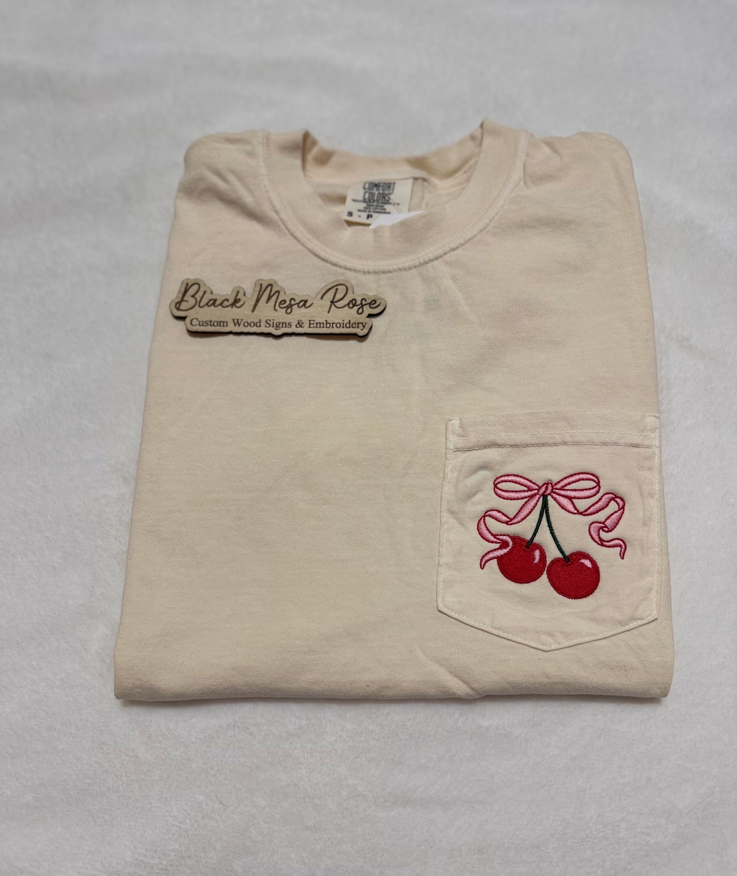 Cherries w/ a Bow Pocket T-Shirt