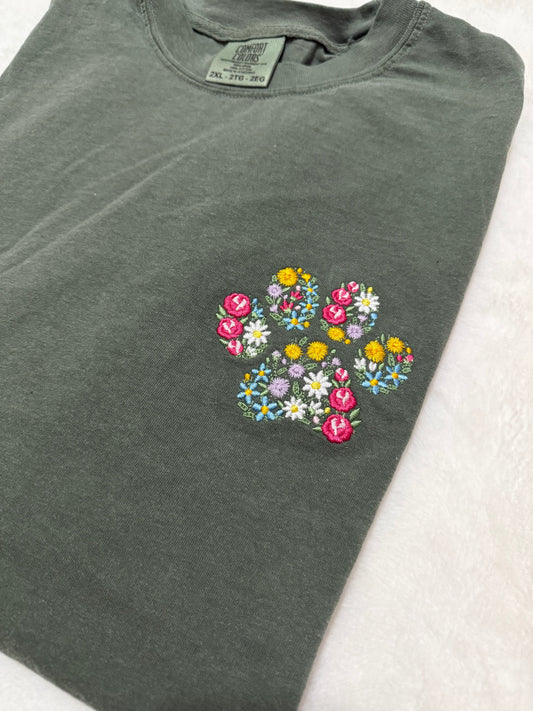 Floral Pawprint T-Shirt