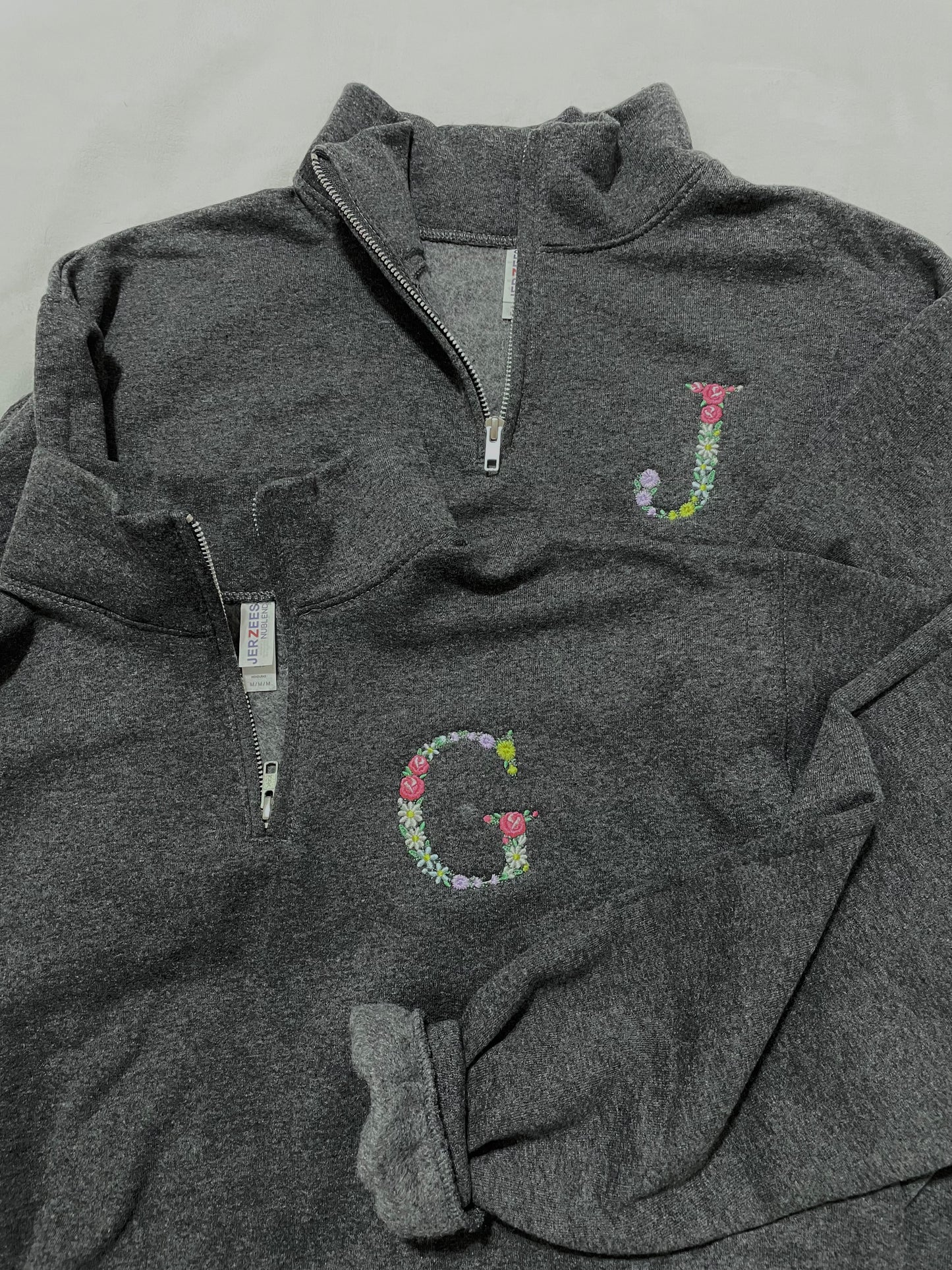 Monogram Floral 1/4 zip up